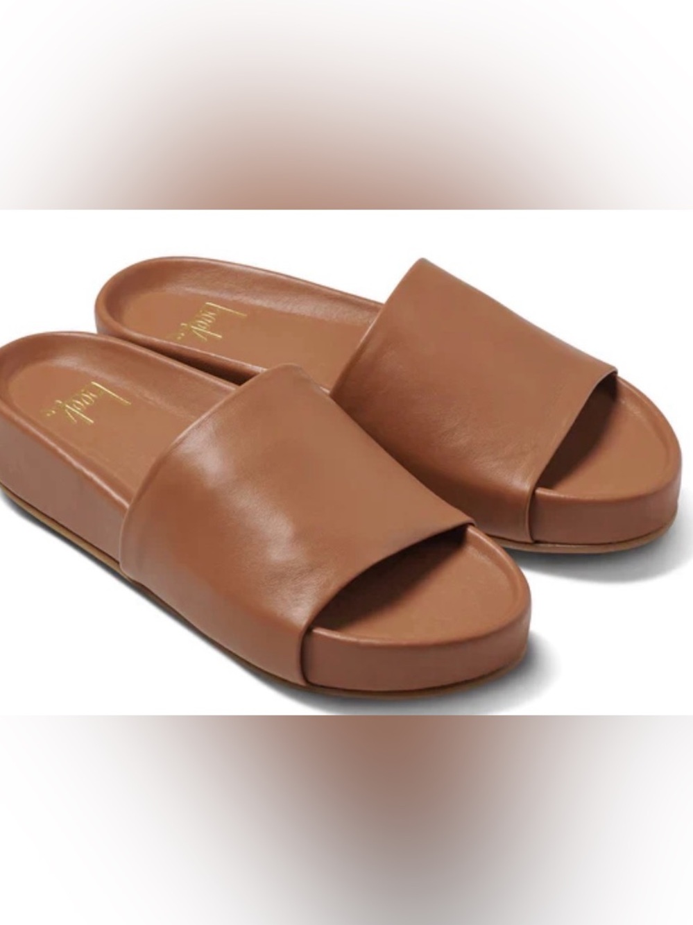 🆕Beek Pelican Tan Leather Platform Slide Sandal
